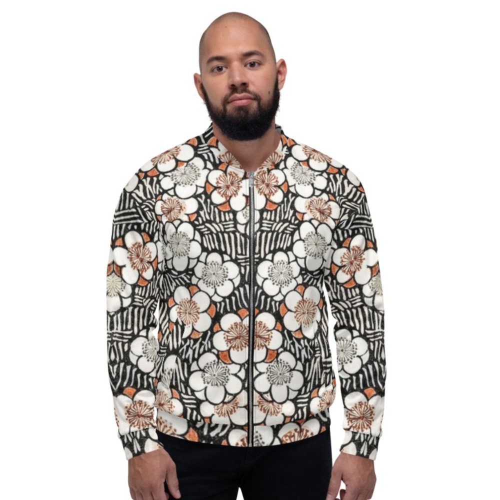 Floral Pattern Vintage Japanese Art Bomber Jackets.